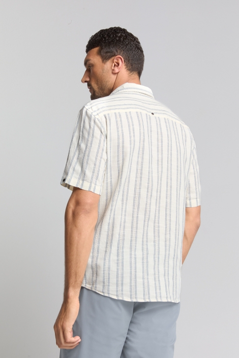 NO-EXCESS shirt short sleeve vertical dobby s